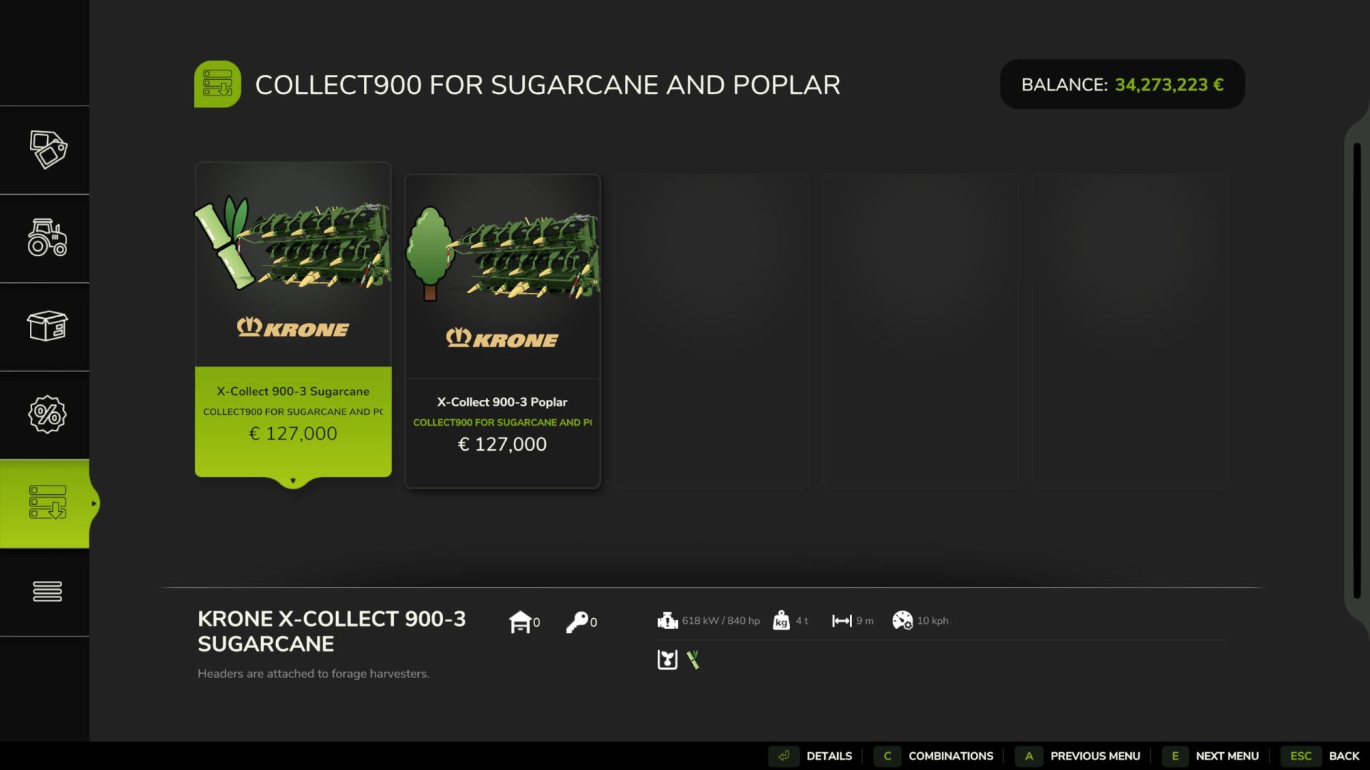 Krone X-Collect 900 per canna da zucchero e pioppi