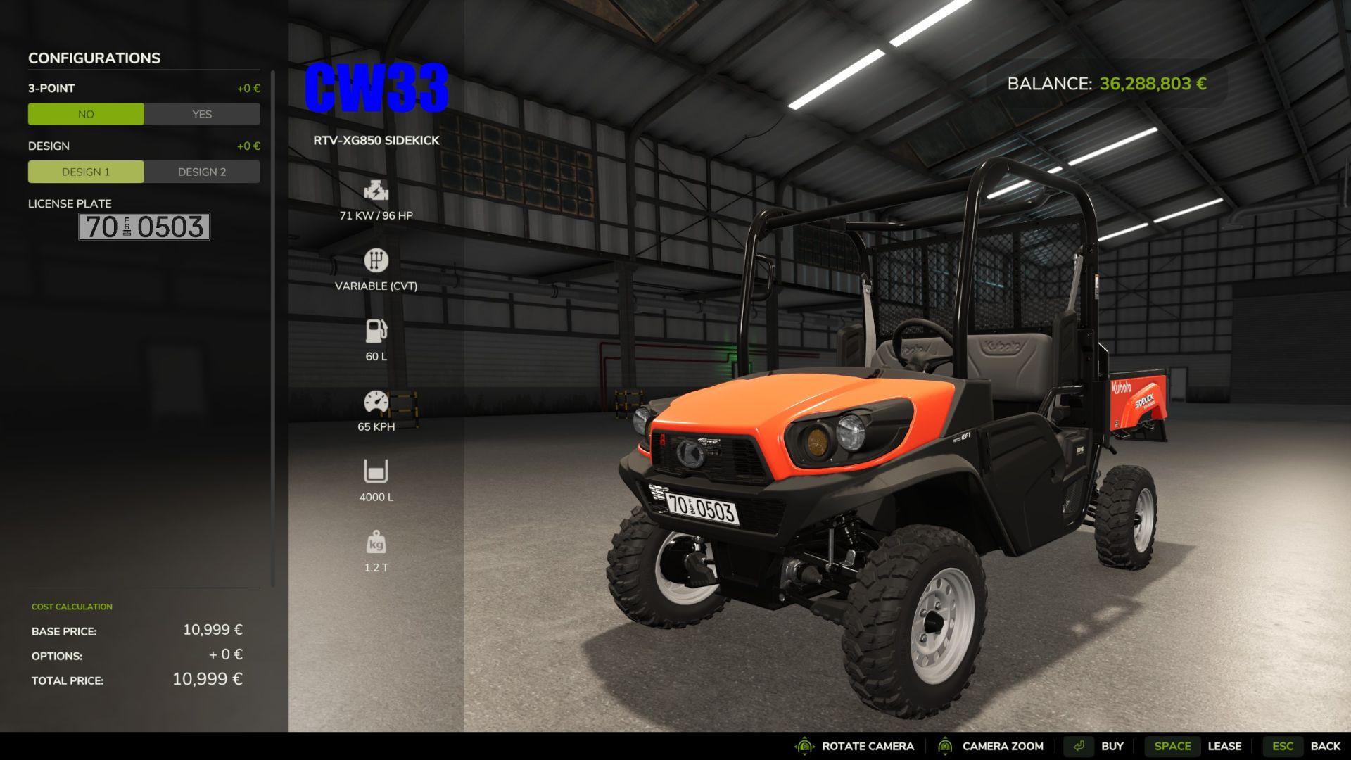 Kubota Sidekick 4000L Capacité irréelle