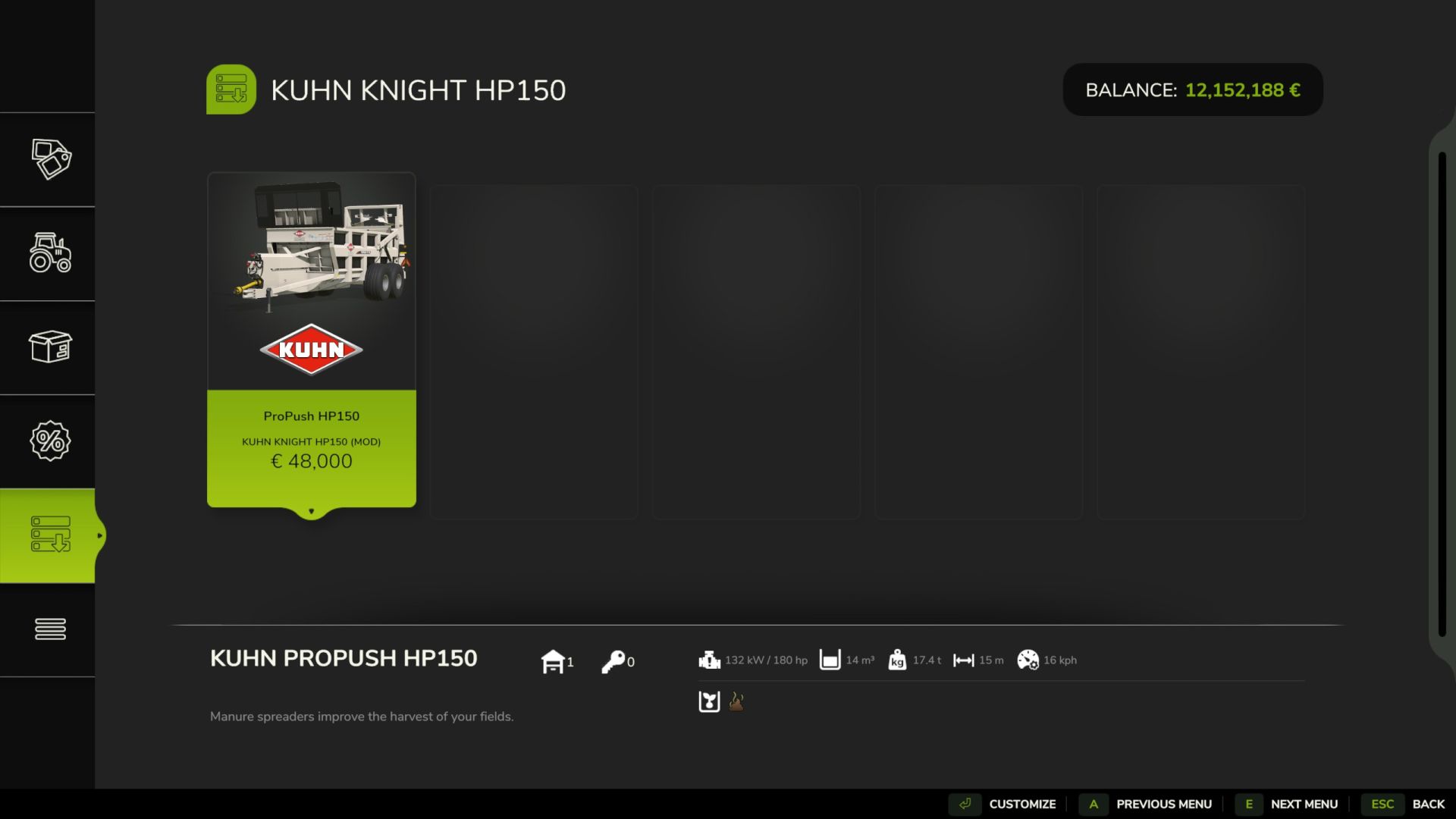 Kuhn Knight HP150