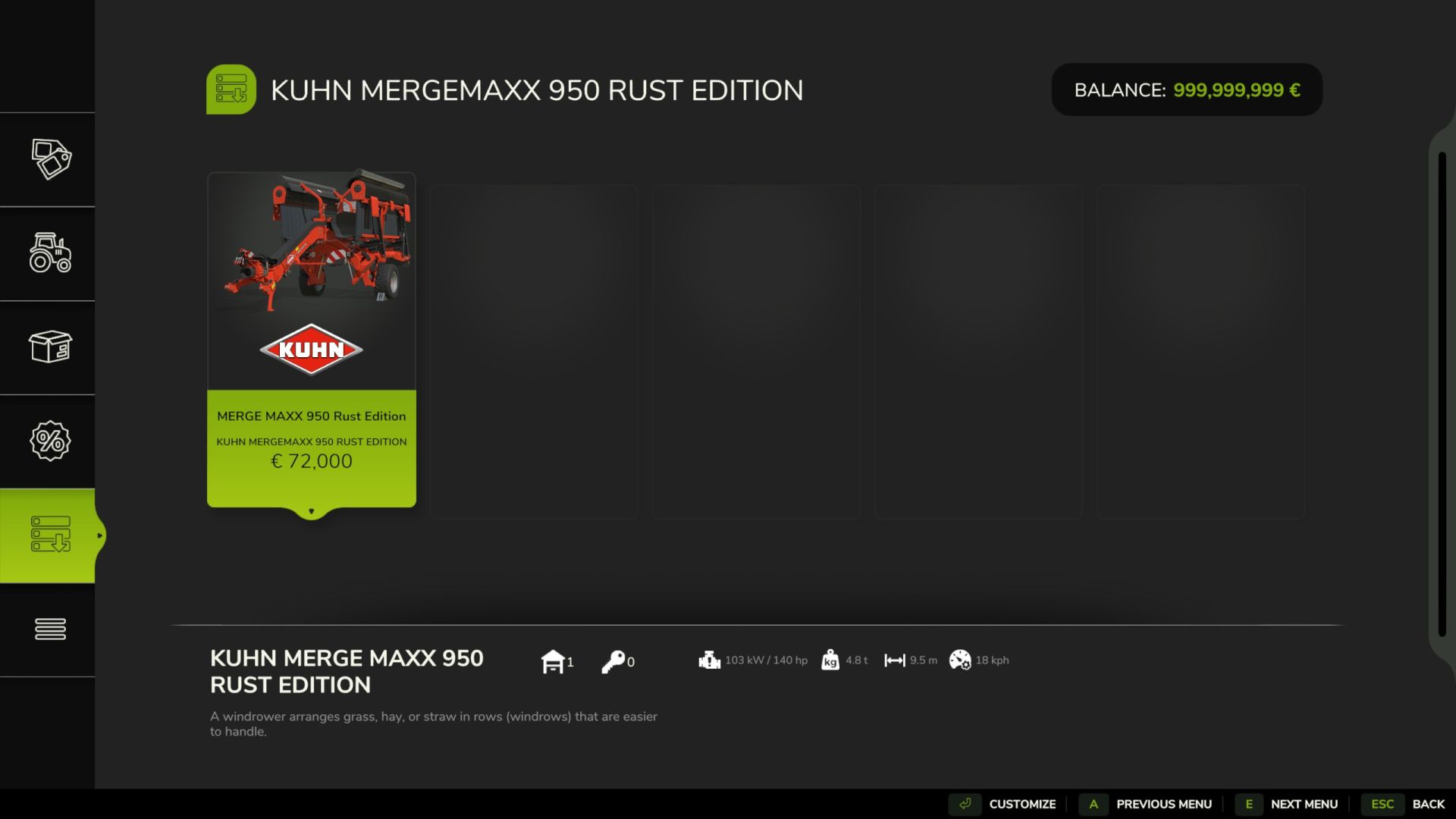 Kuhn MergeMaxx 950 Rust Edition