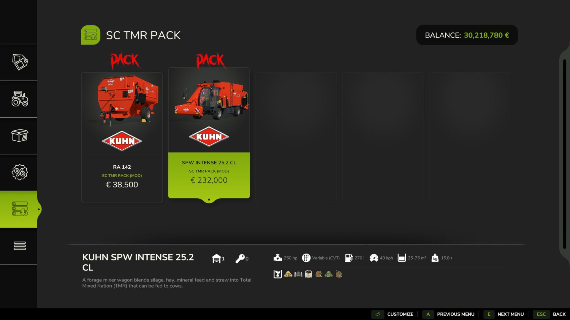 Kuhn TMR Pack