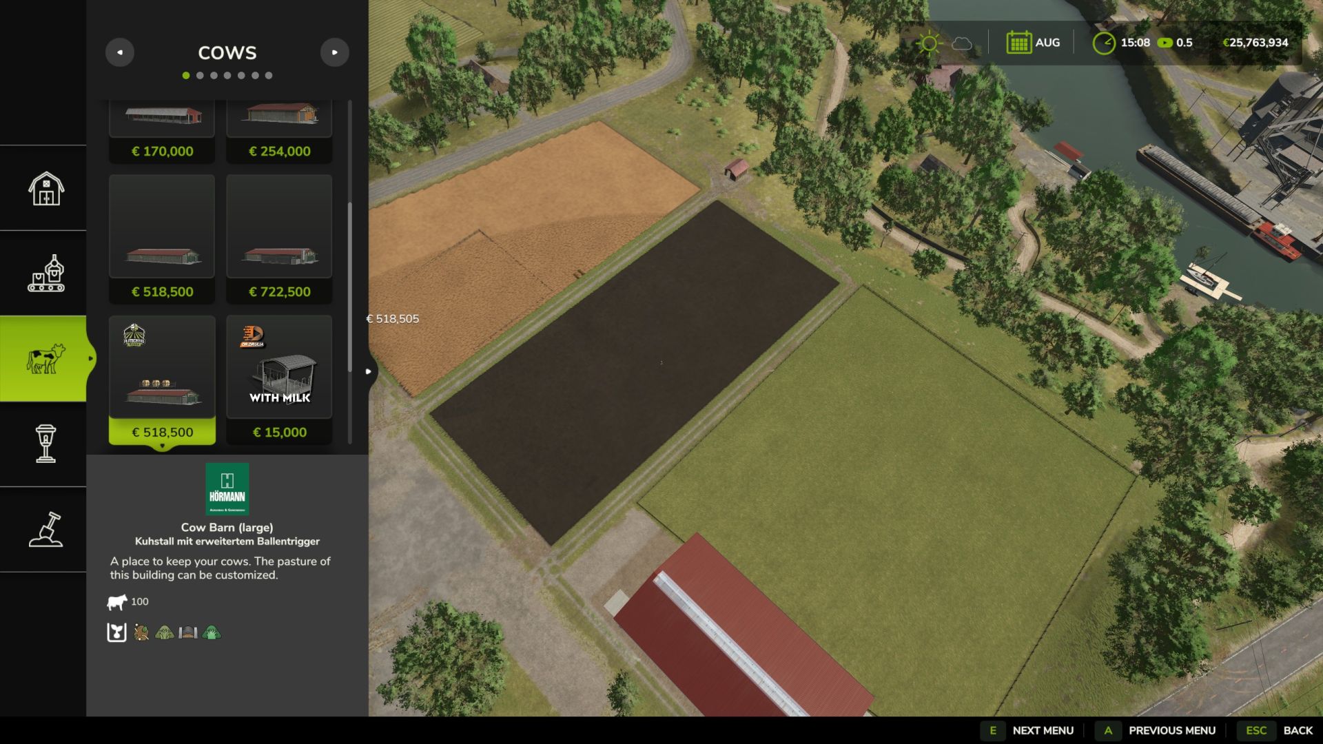 Large cowshed