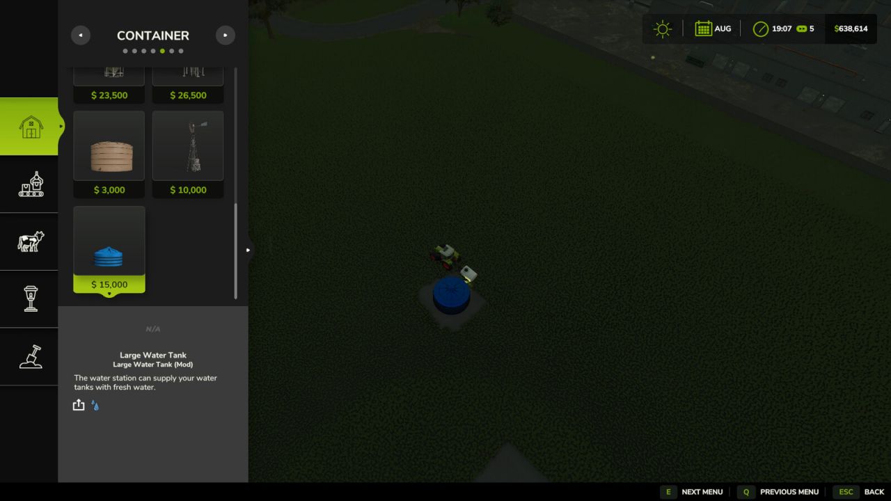 Grande serbatoio dell'acqua