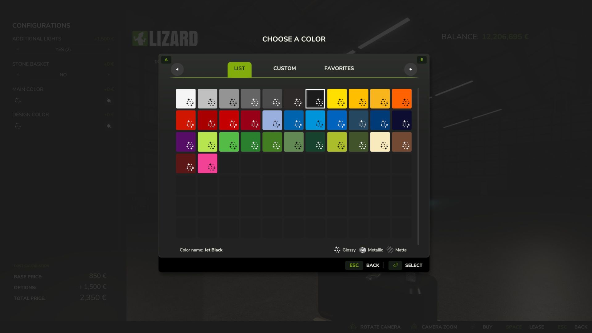 Lizard 1050 kg - front and rear weight