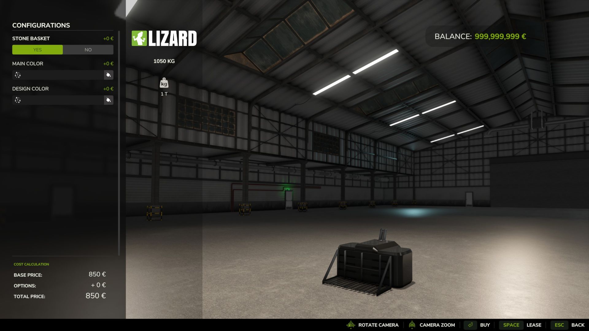Lizard 1050 KG Weight
