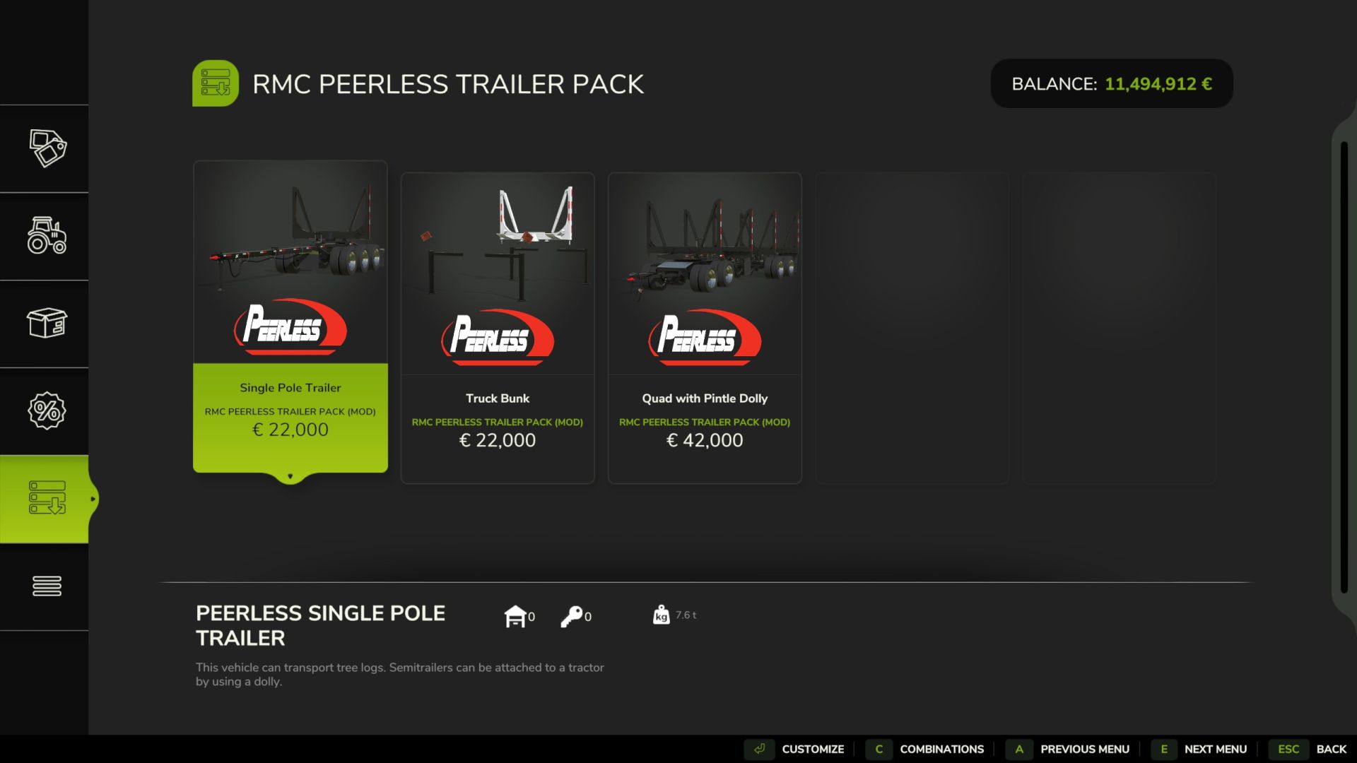 Pacchetto rimorchio con palo in legno