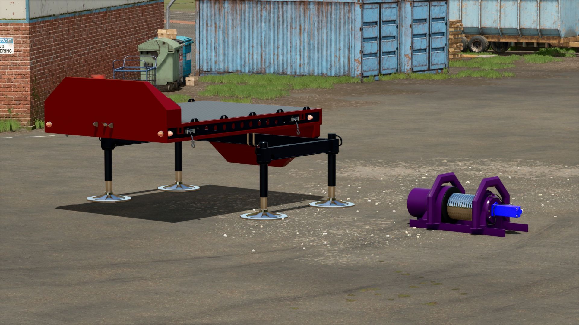 Treuil forestier et plate-forme