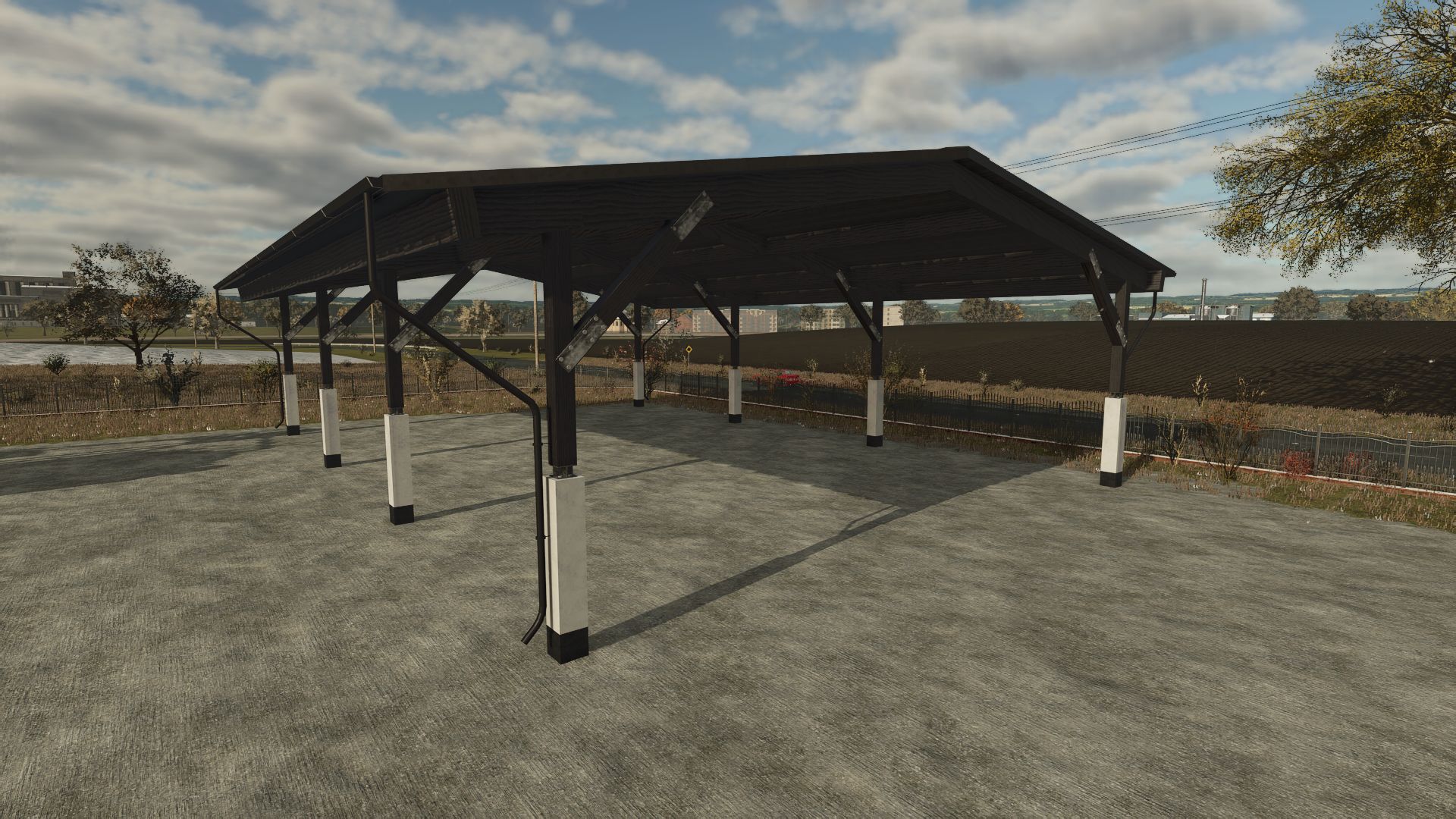 Long hangar ouvert