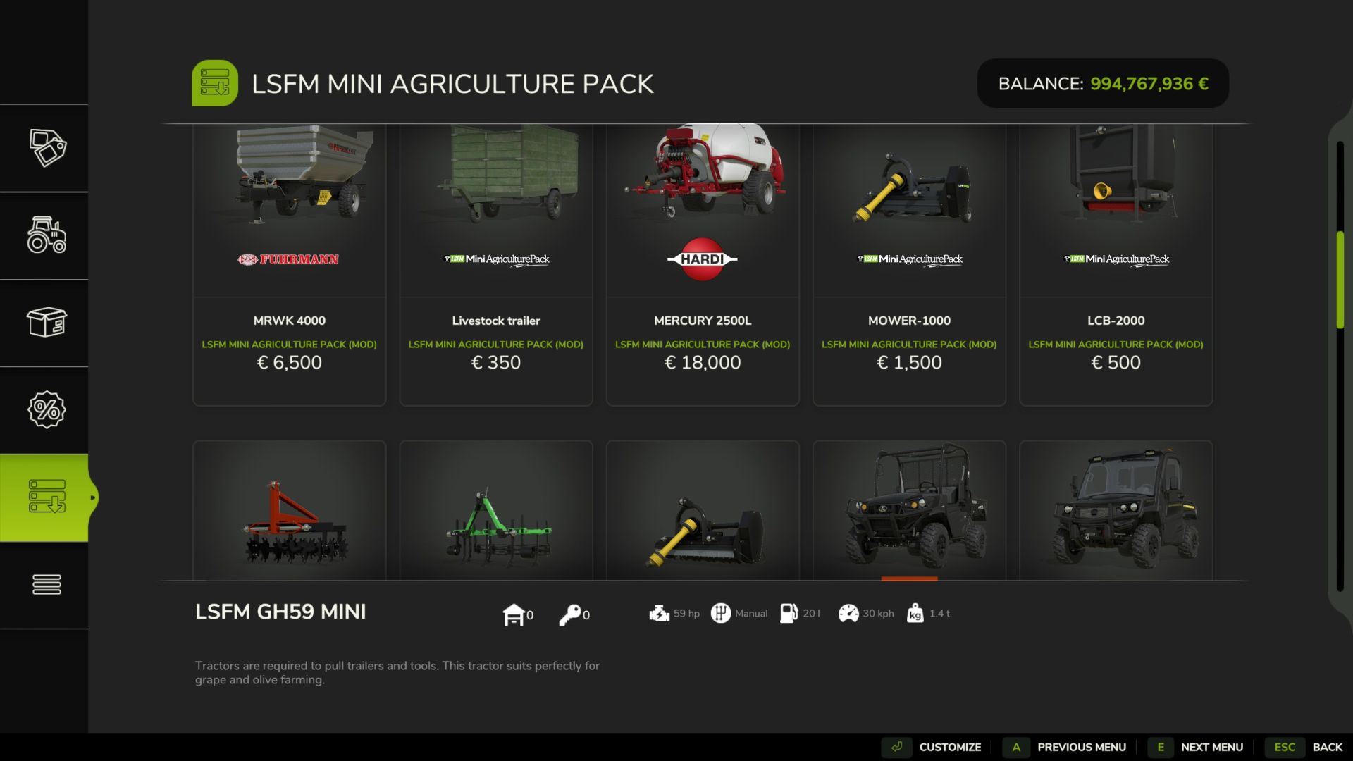 LSFM Mini-Landwirtschaftspaket