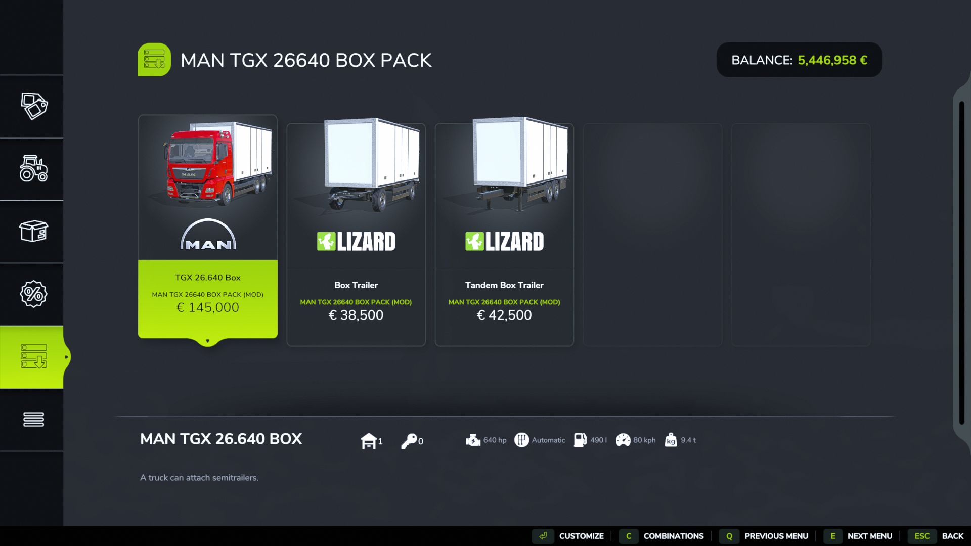 MAN TGX 26640 Box Pack