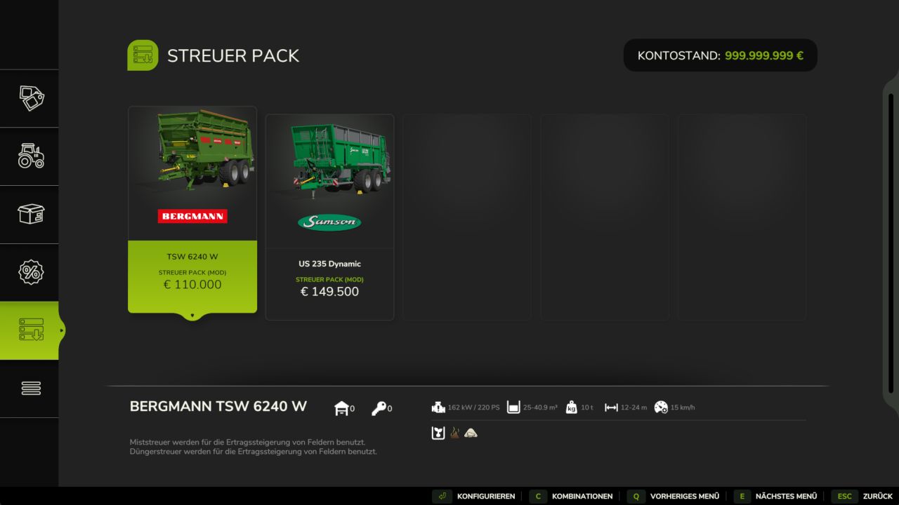 Manure spreader pack