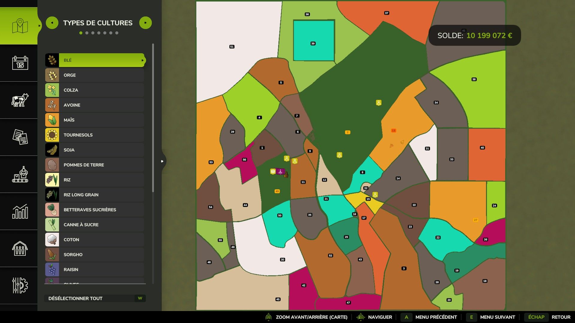 Mappa del nord della Francia