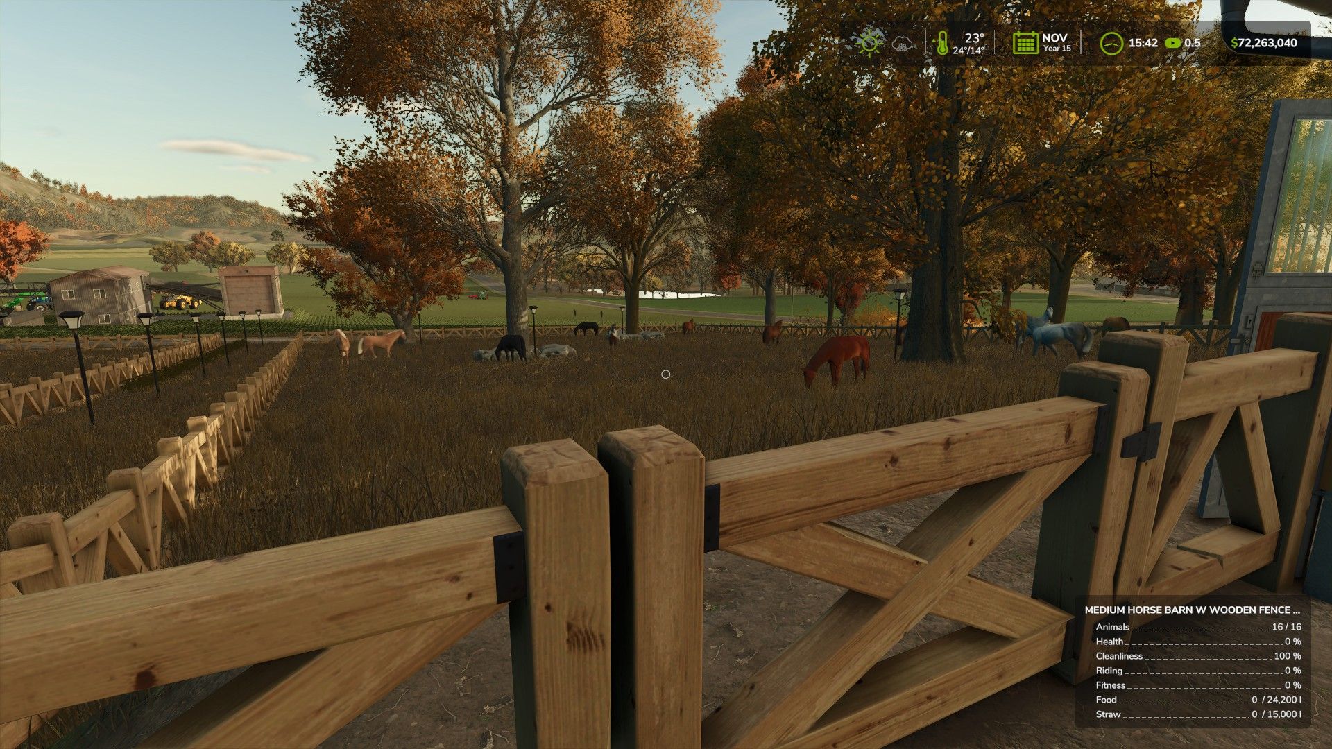 Medium Horse Barn with Wooden Fence AUTOWATER