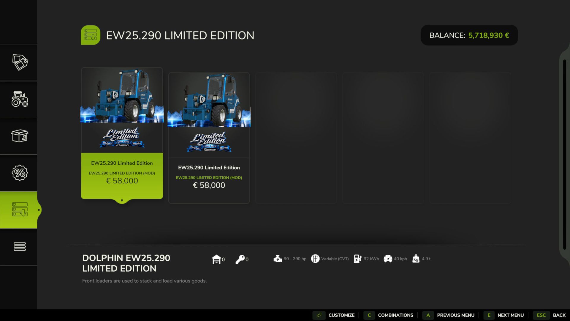 Merlo EW25.290 Limited Edition