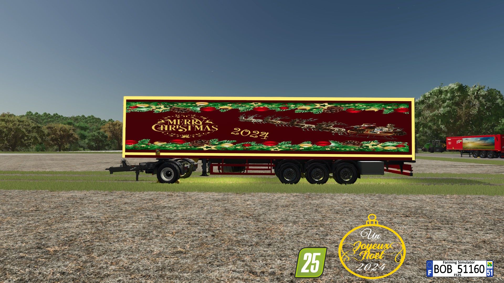 Merry Christmas Happy New Year" Semi-Trailer