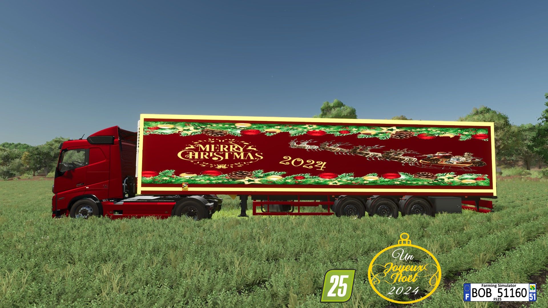 Merry Christmas Happy New Year" Semi-Trailer