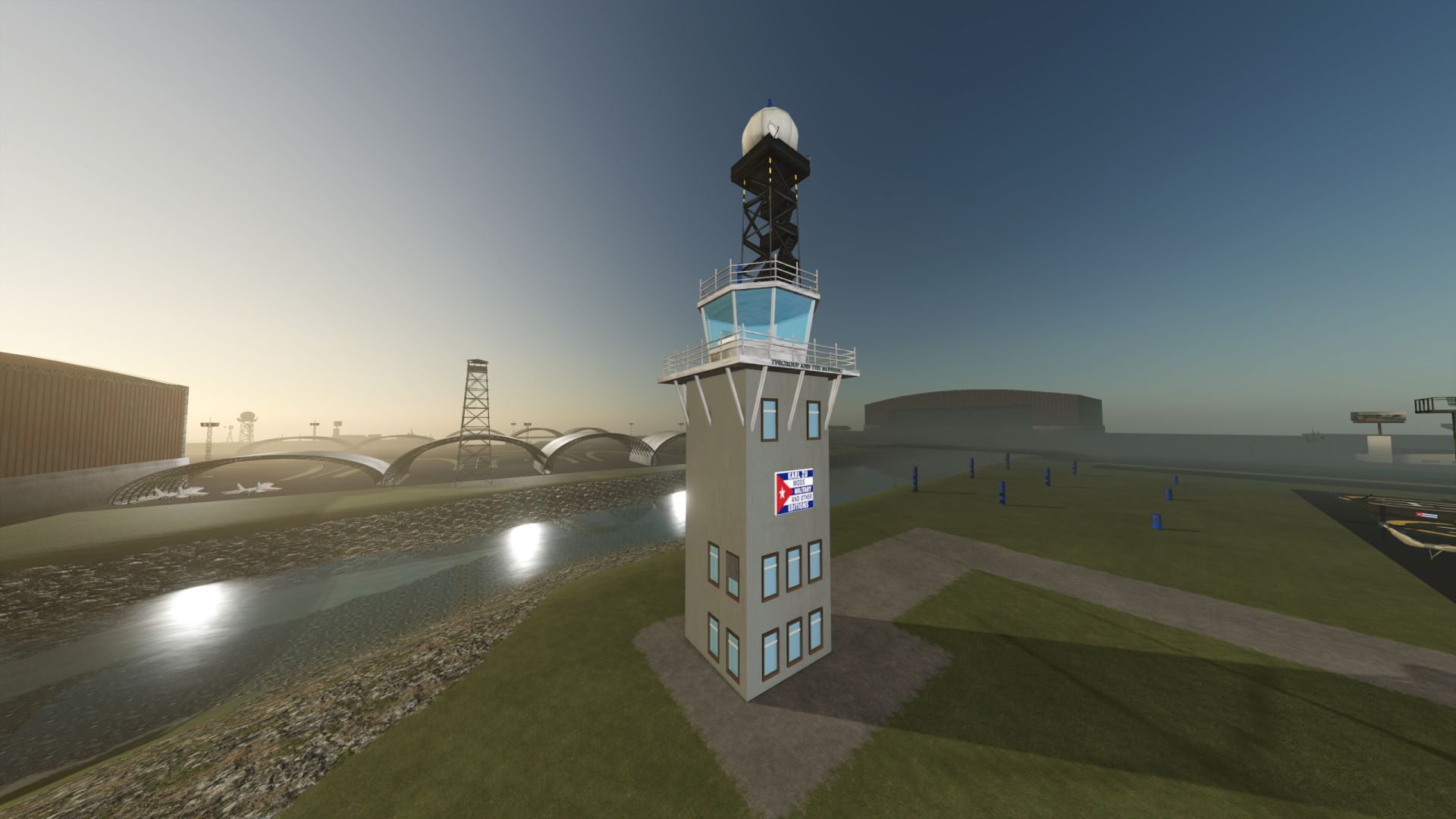 Militaire controlepost en radartoren