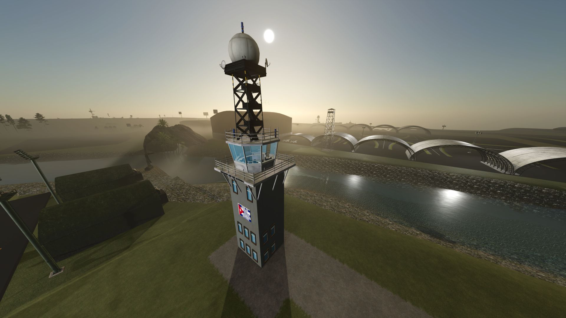 Militaire controlepost en radartoren