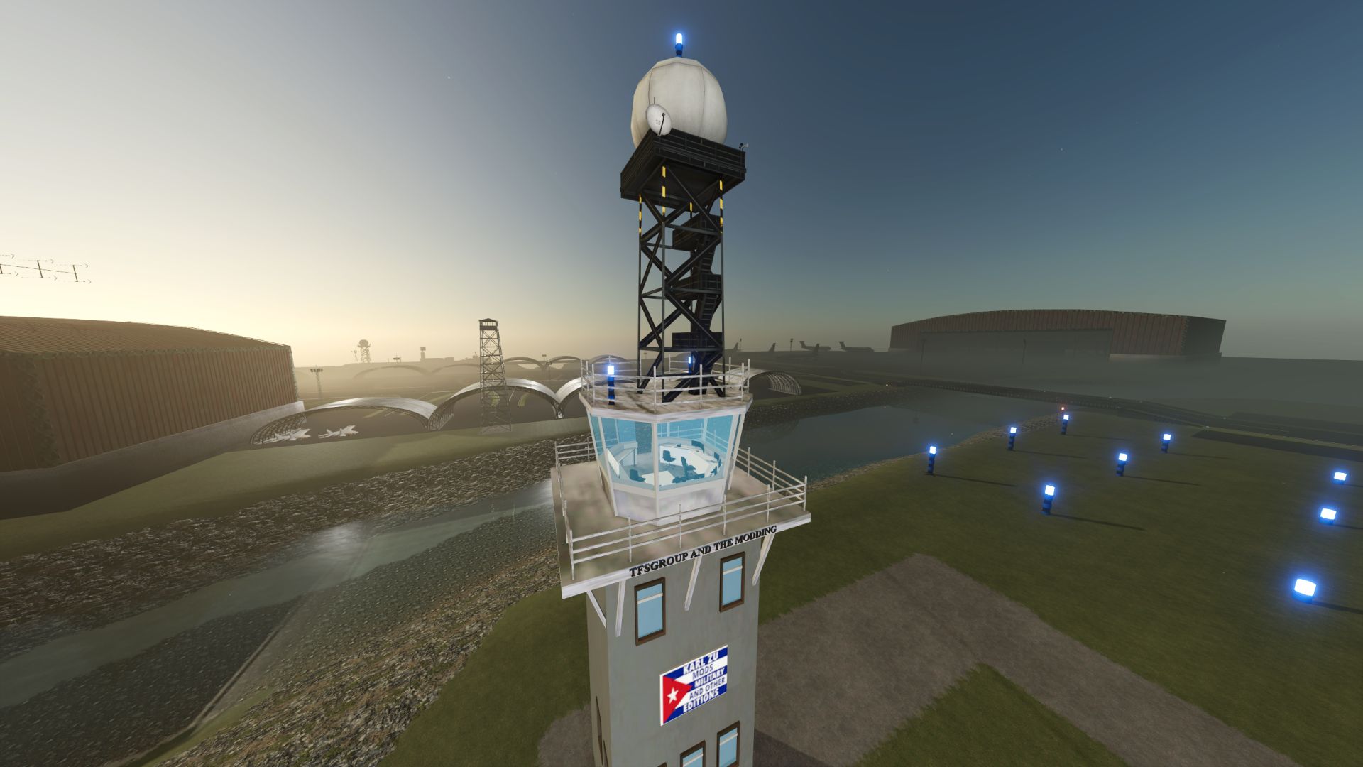 Militaire controlepost en radartoren