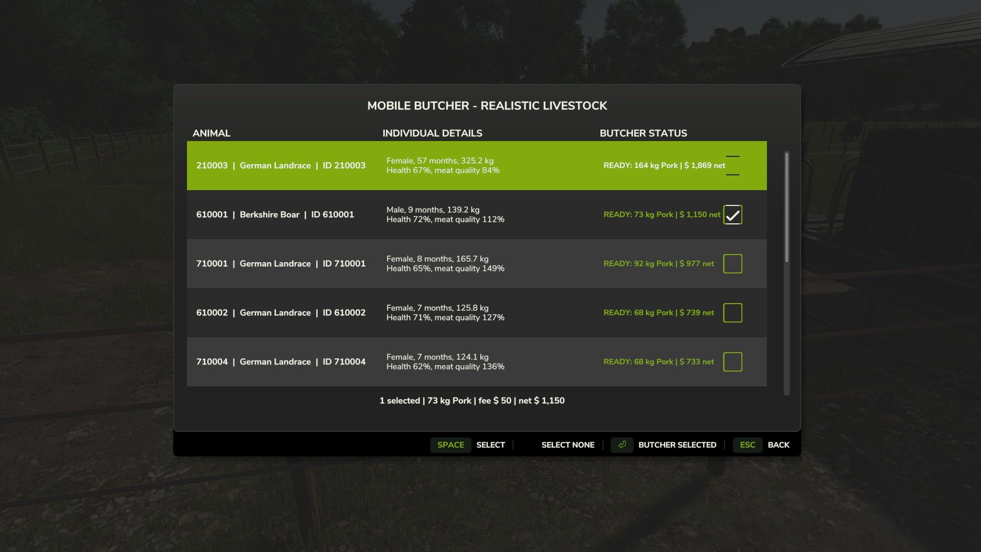 Talho móvel (para o mod «Realistic Livestock»)