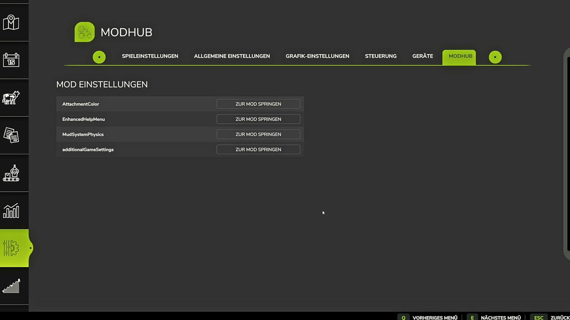 Mod-instellingenhub