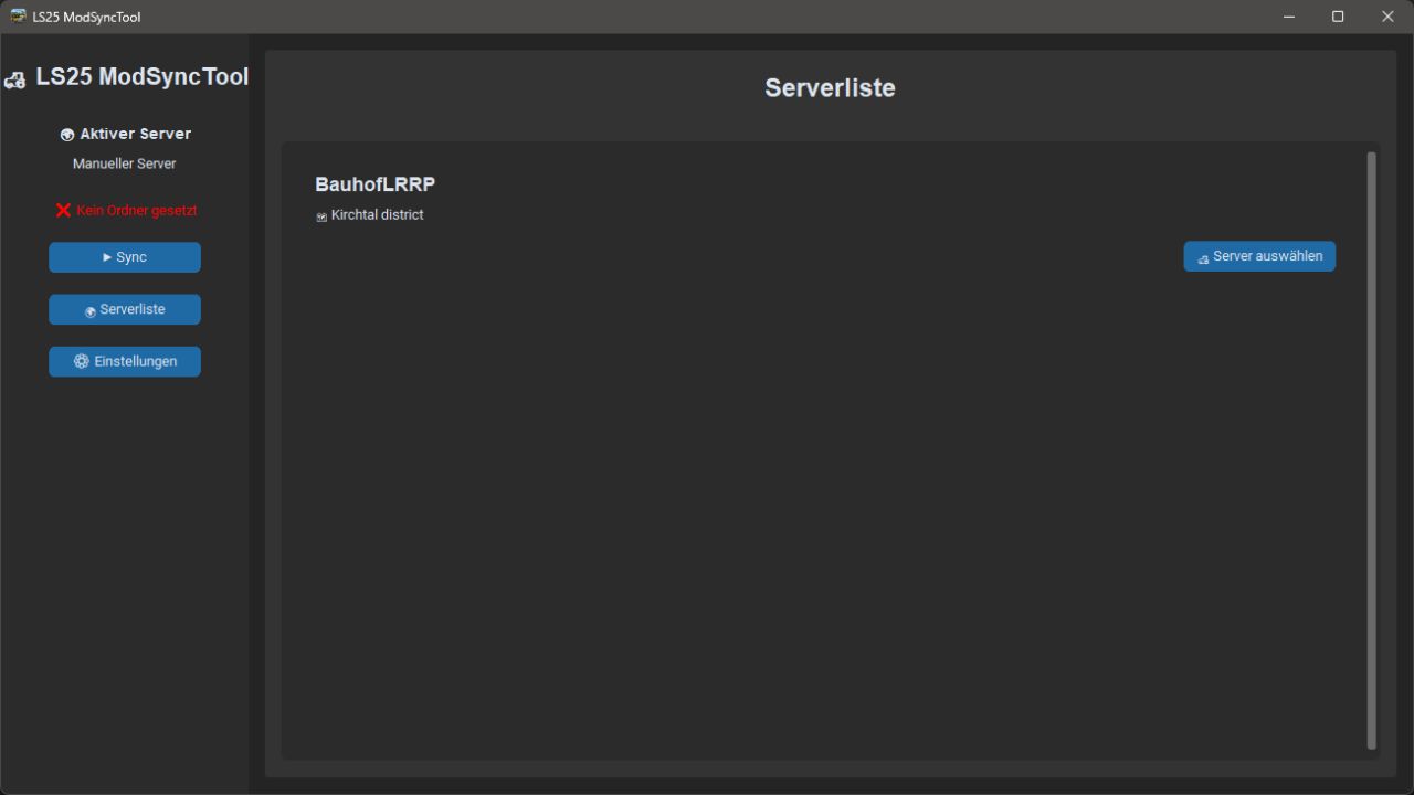 Sunucu listesiyle mod senkronizasyon aracı