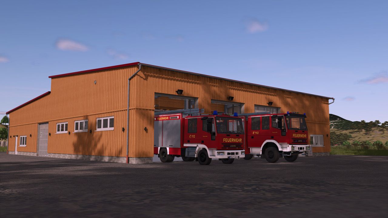 Quartel de bombeiros moderno da vila alemã