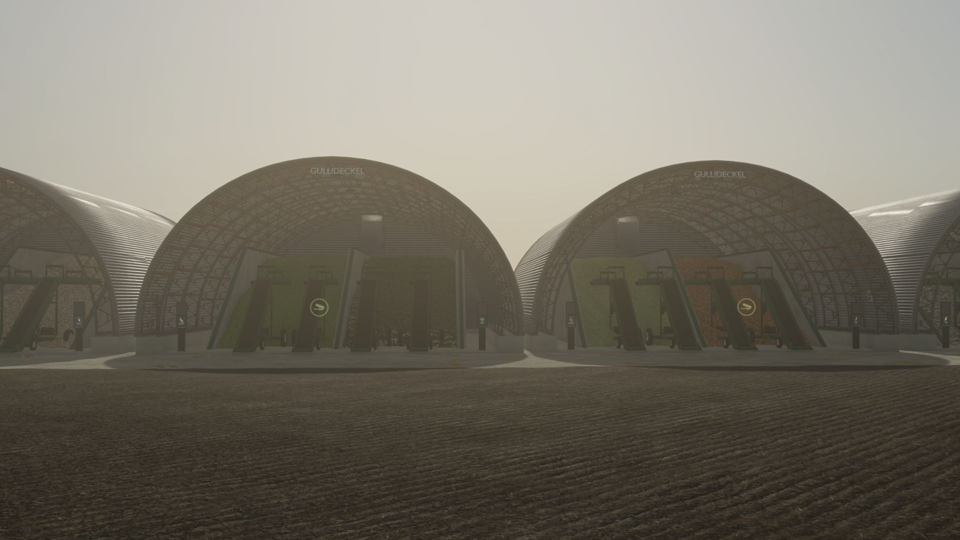 Modernes Silo mit digitalem Bildschirm