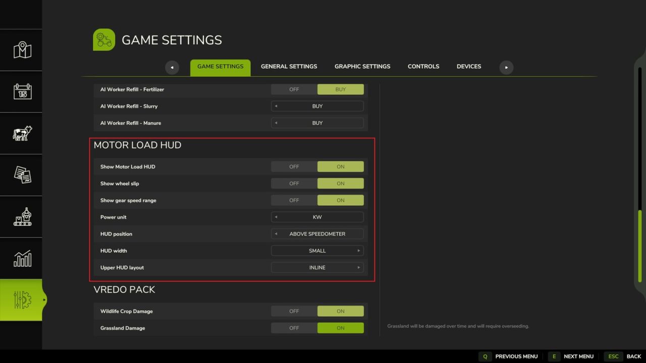 HUD de carga del motor