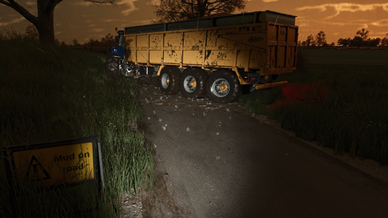 Mud on the road
