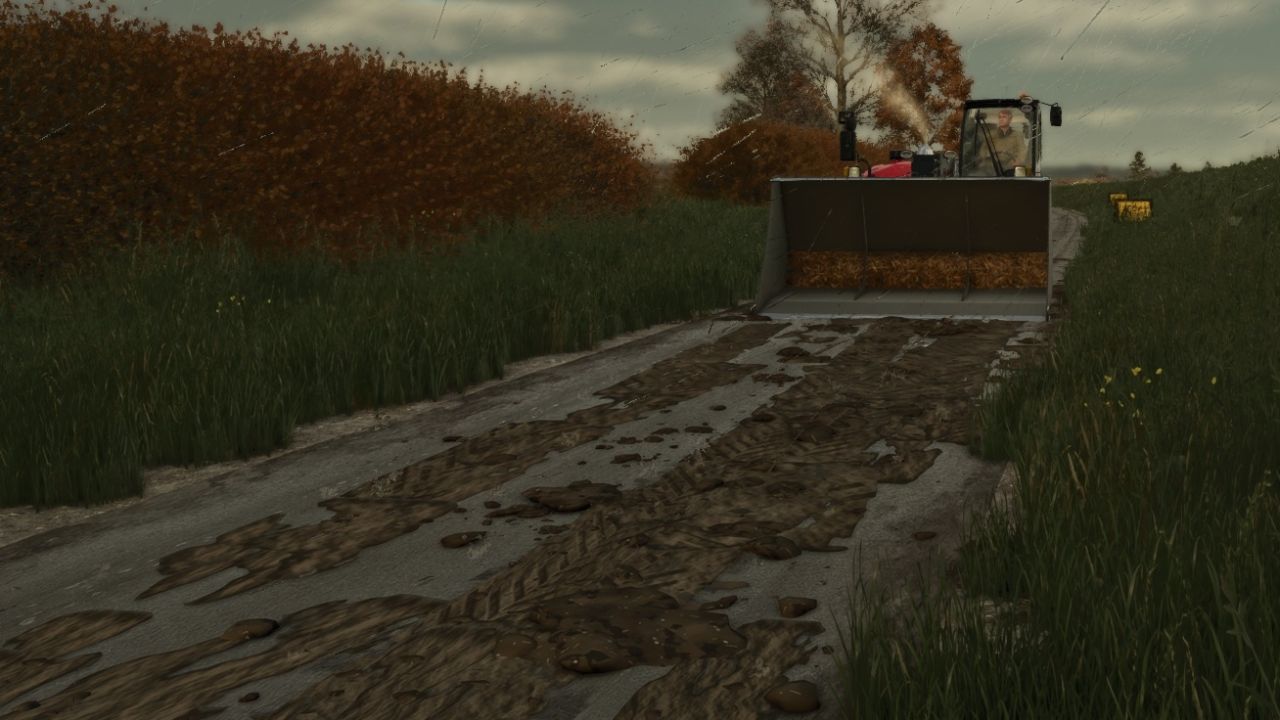 Mud on the road