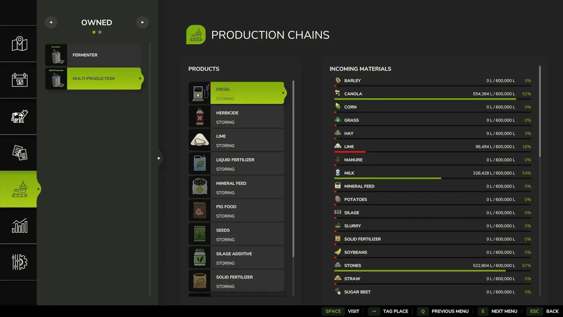 Multi -fruit silo and production pack