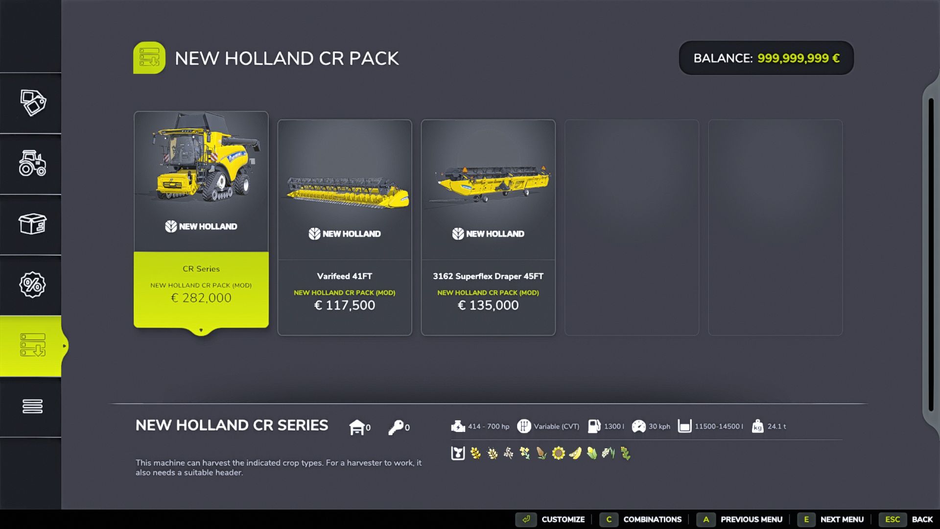 Пакет New Holland CR-Series