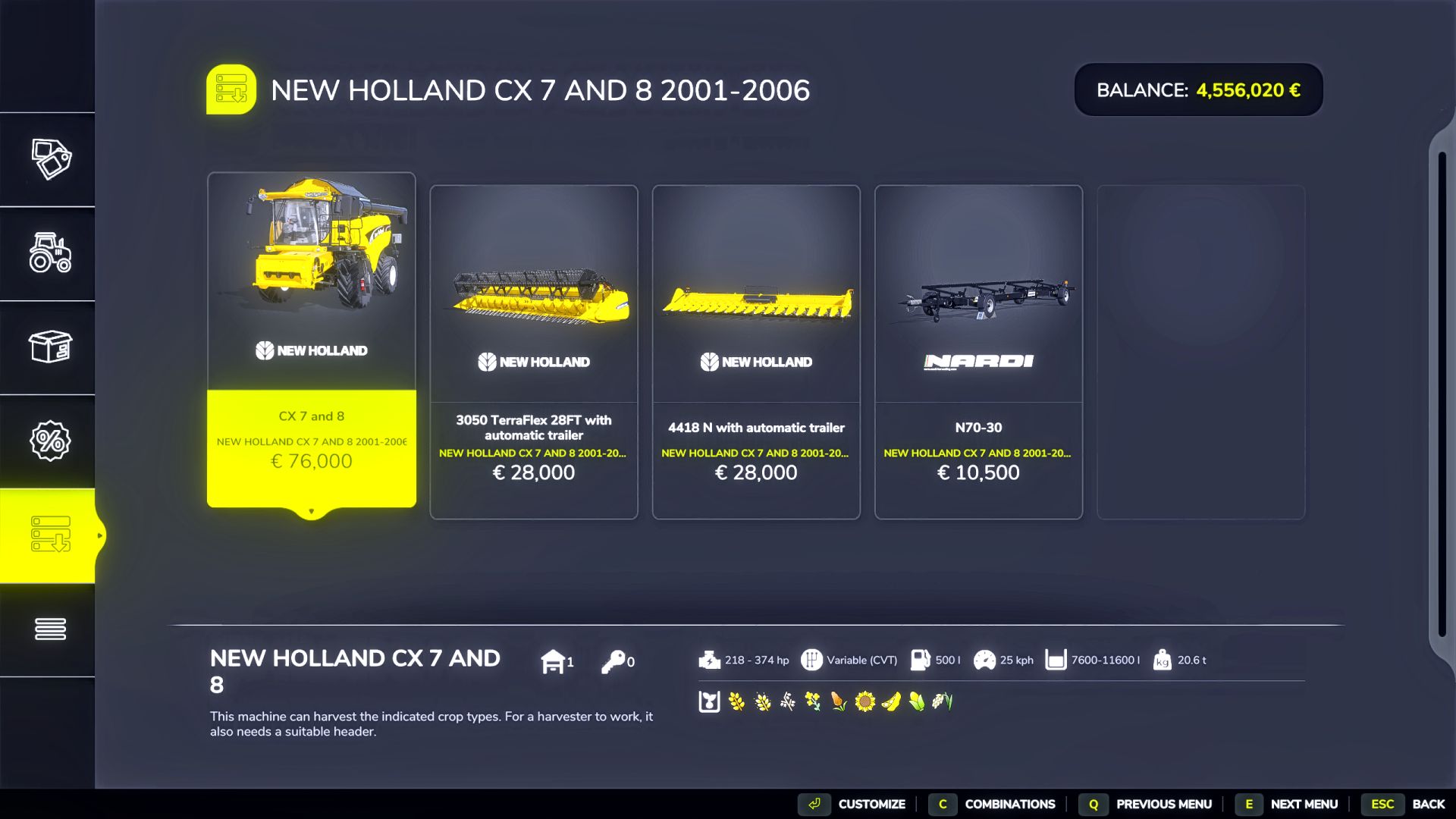 New Holland CX 7 & 8 2001-2006