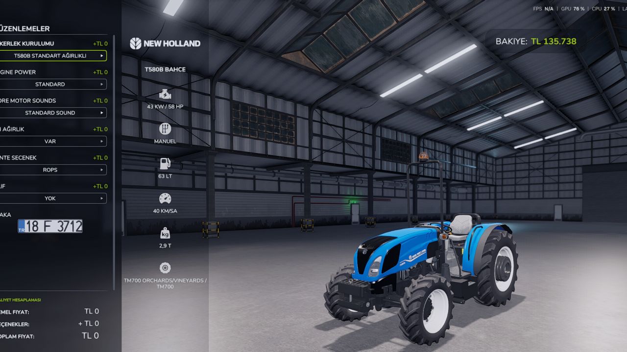 New Holland T580 Edit