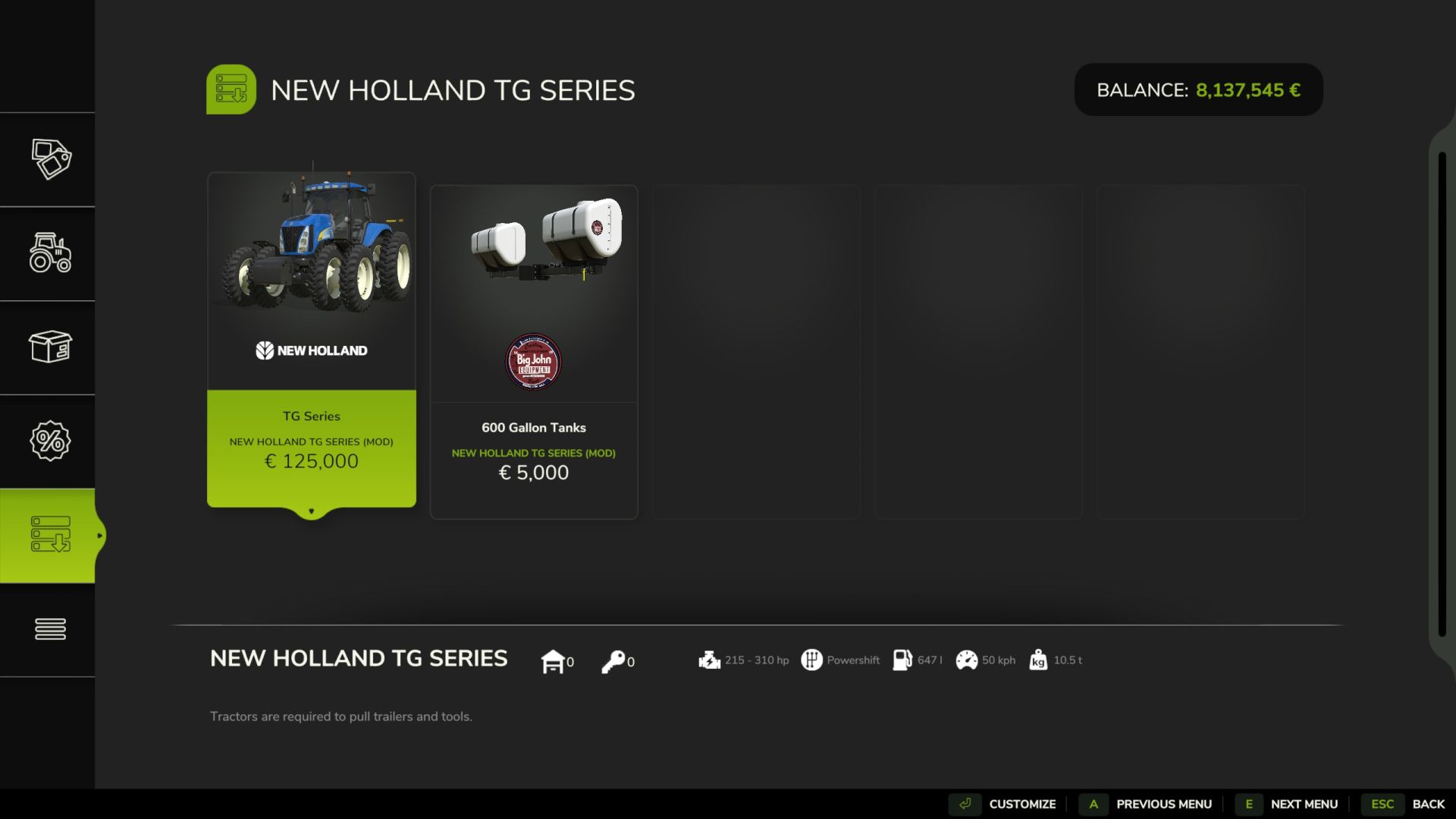 New Holland TG series