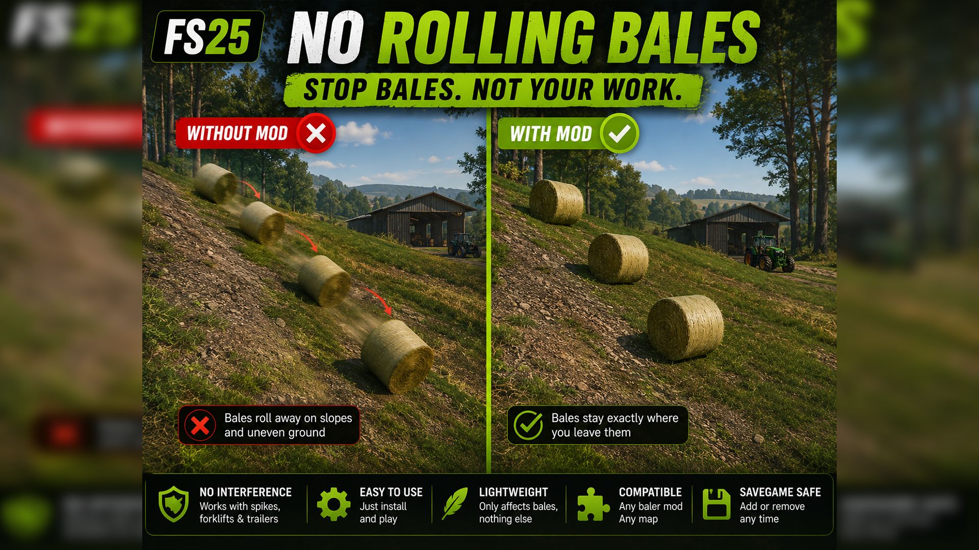 Keine rollenden Ballen