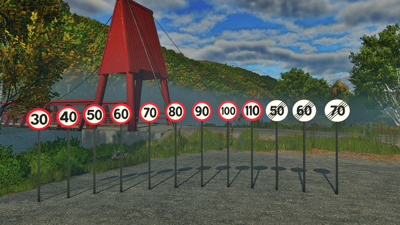 Platzierbares norwegisches Verkehrsschilder-Paket