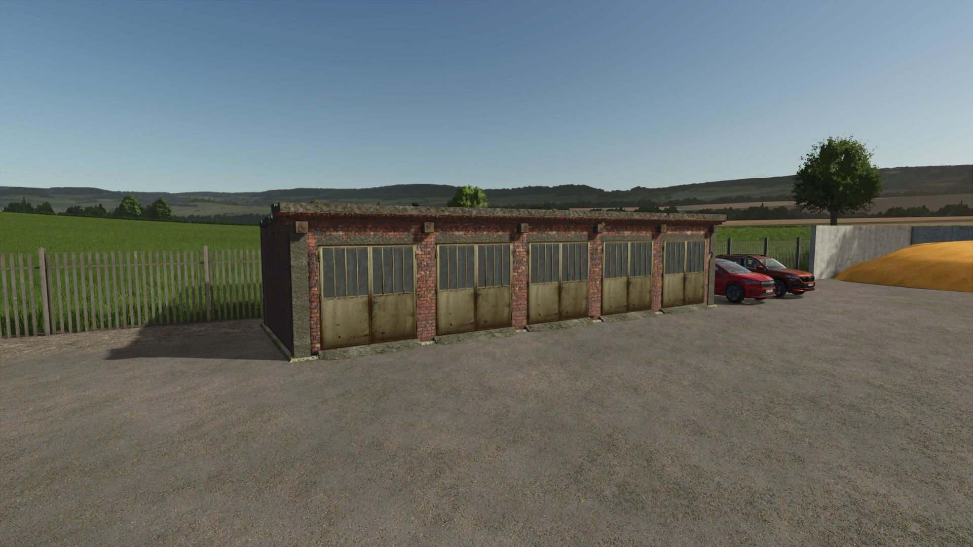Vieux garages en briques
