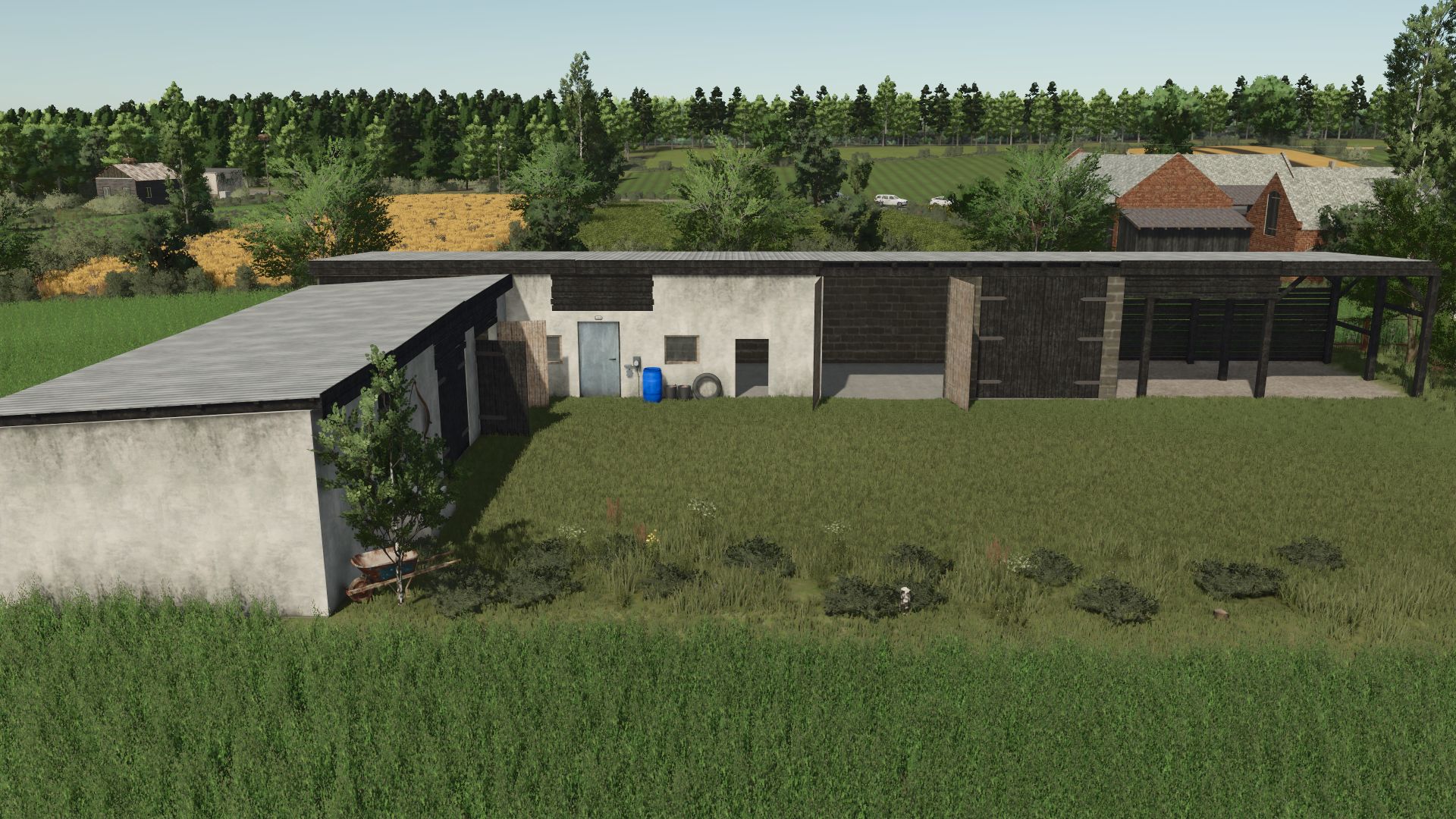 Old garage with a carport