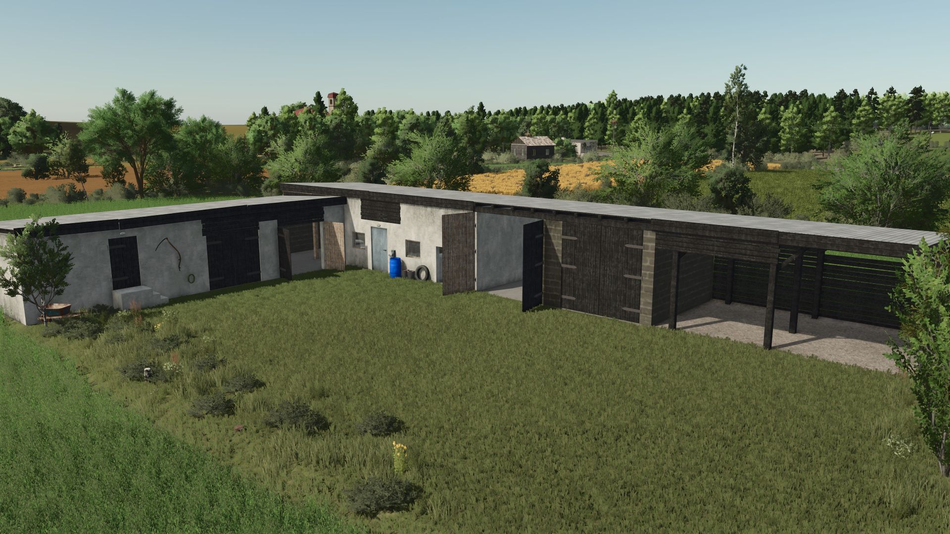 Old garage with a carport