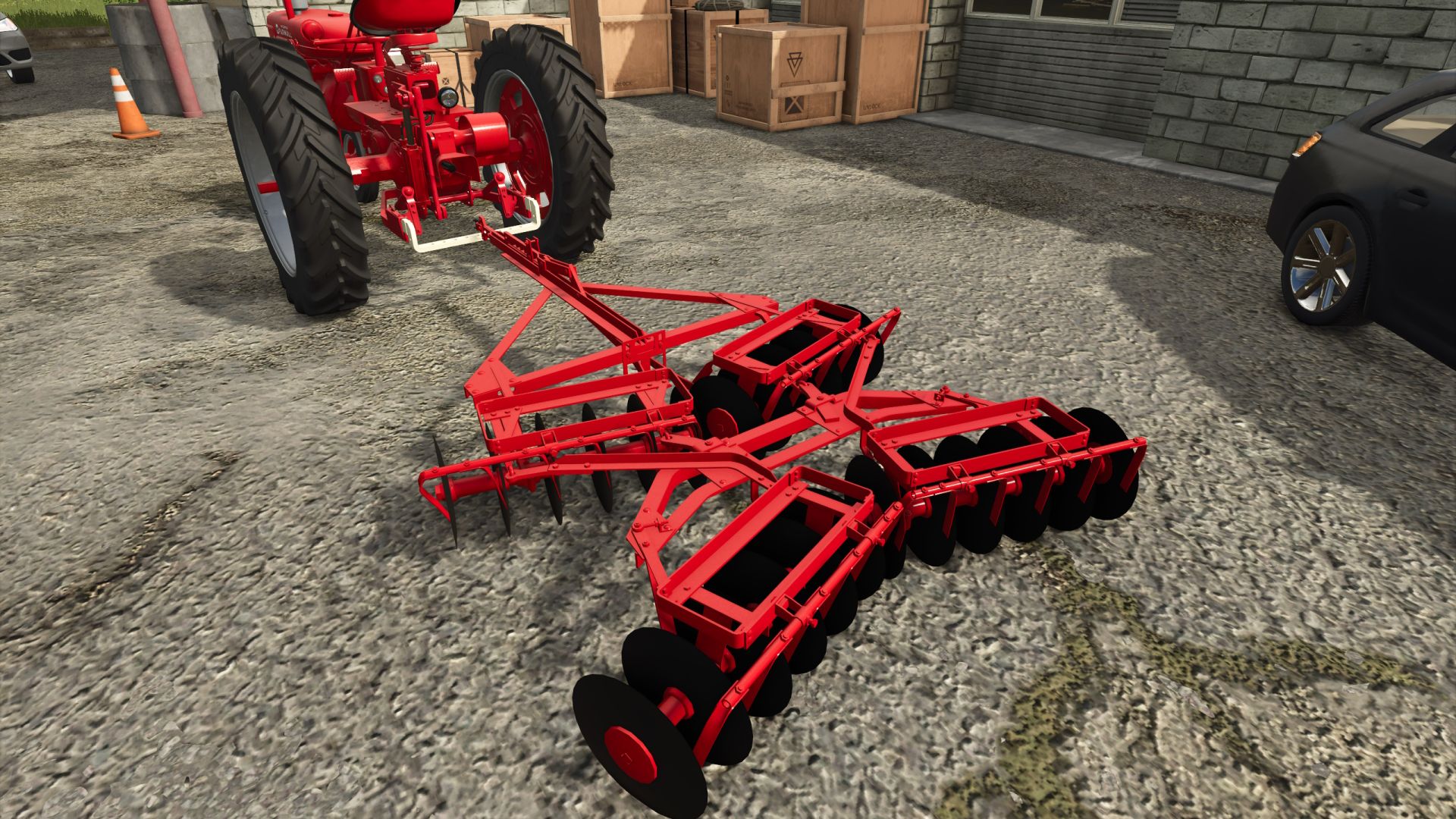 Antiguos implementos para tractores de lanza.