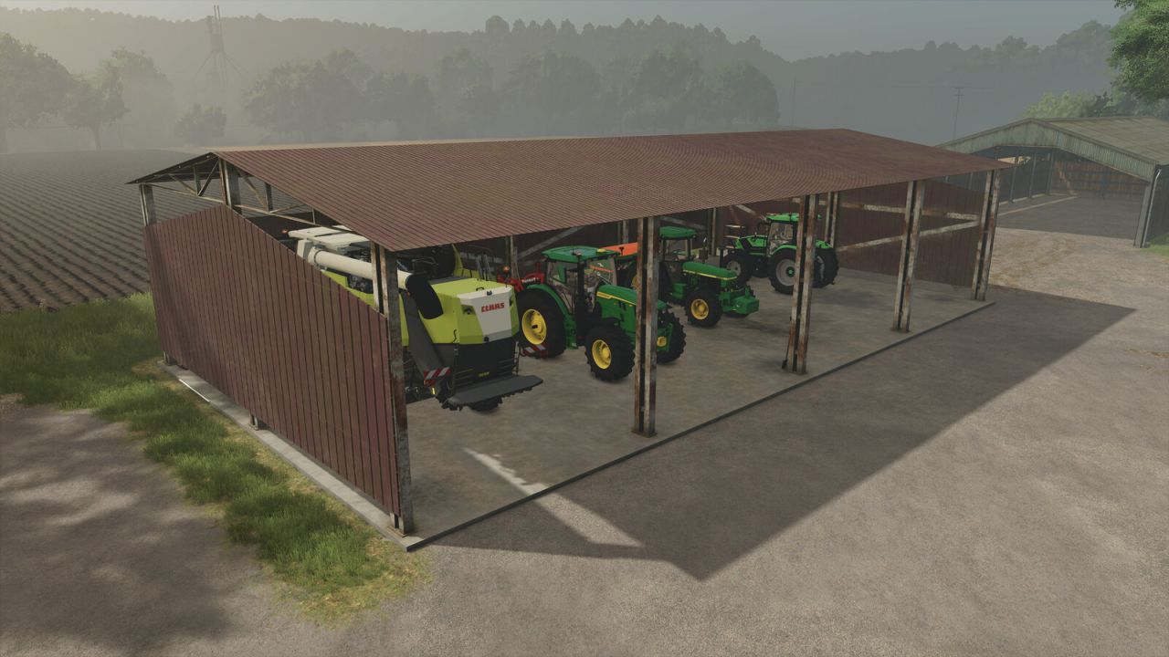 Vieux hangar rouillé