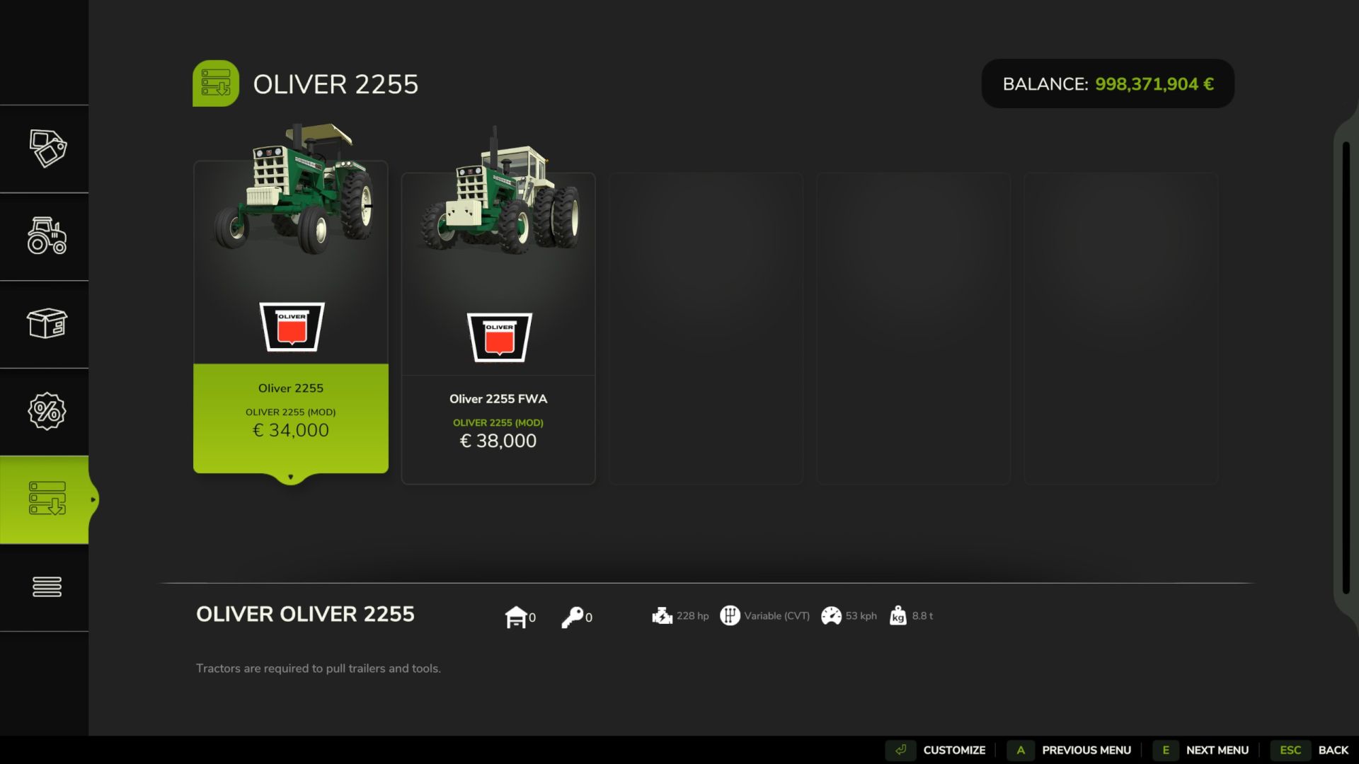 Oliver 2255 Pack 2WD & FWA