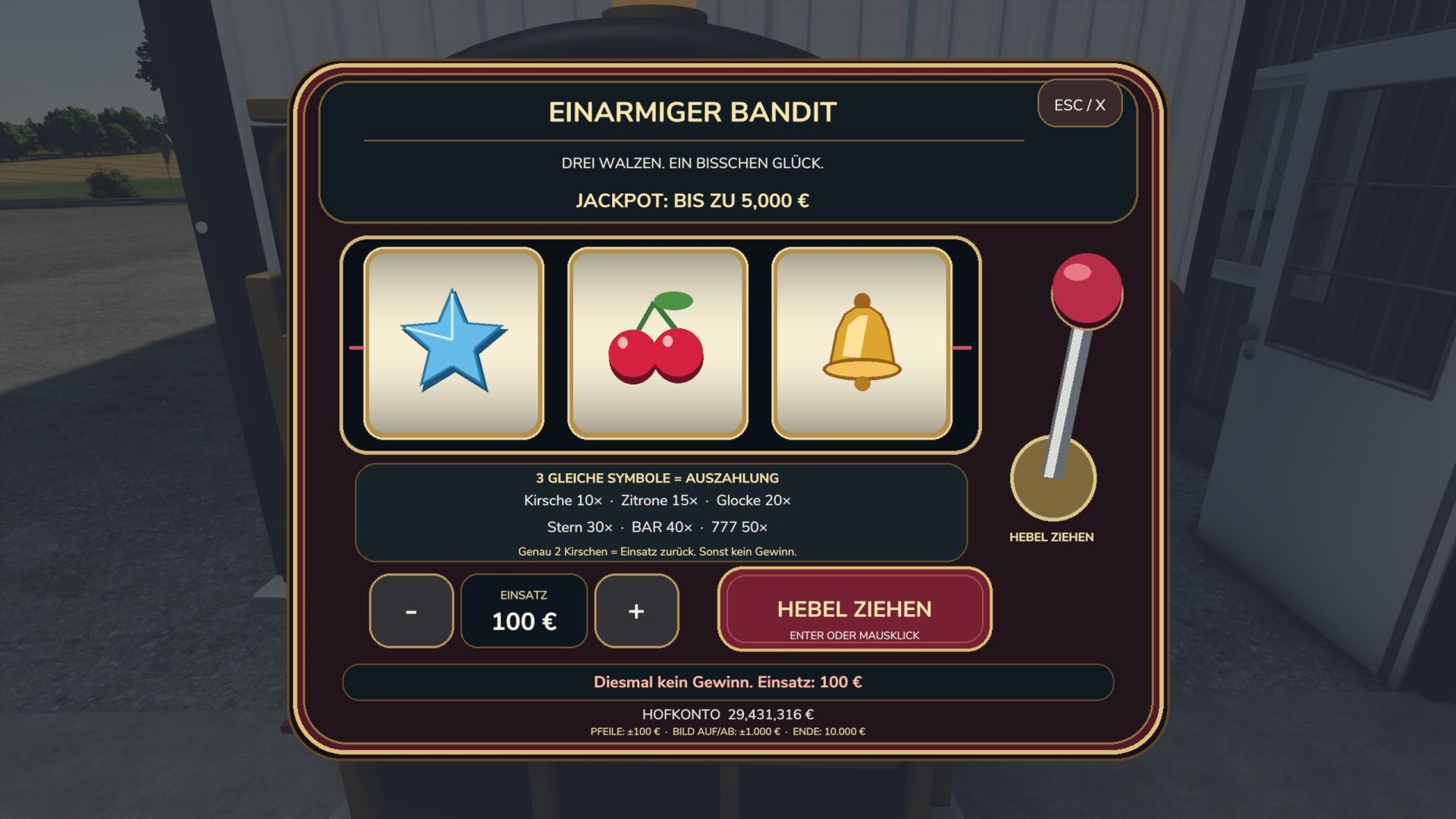 One-armed bandit (slot machine)