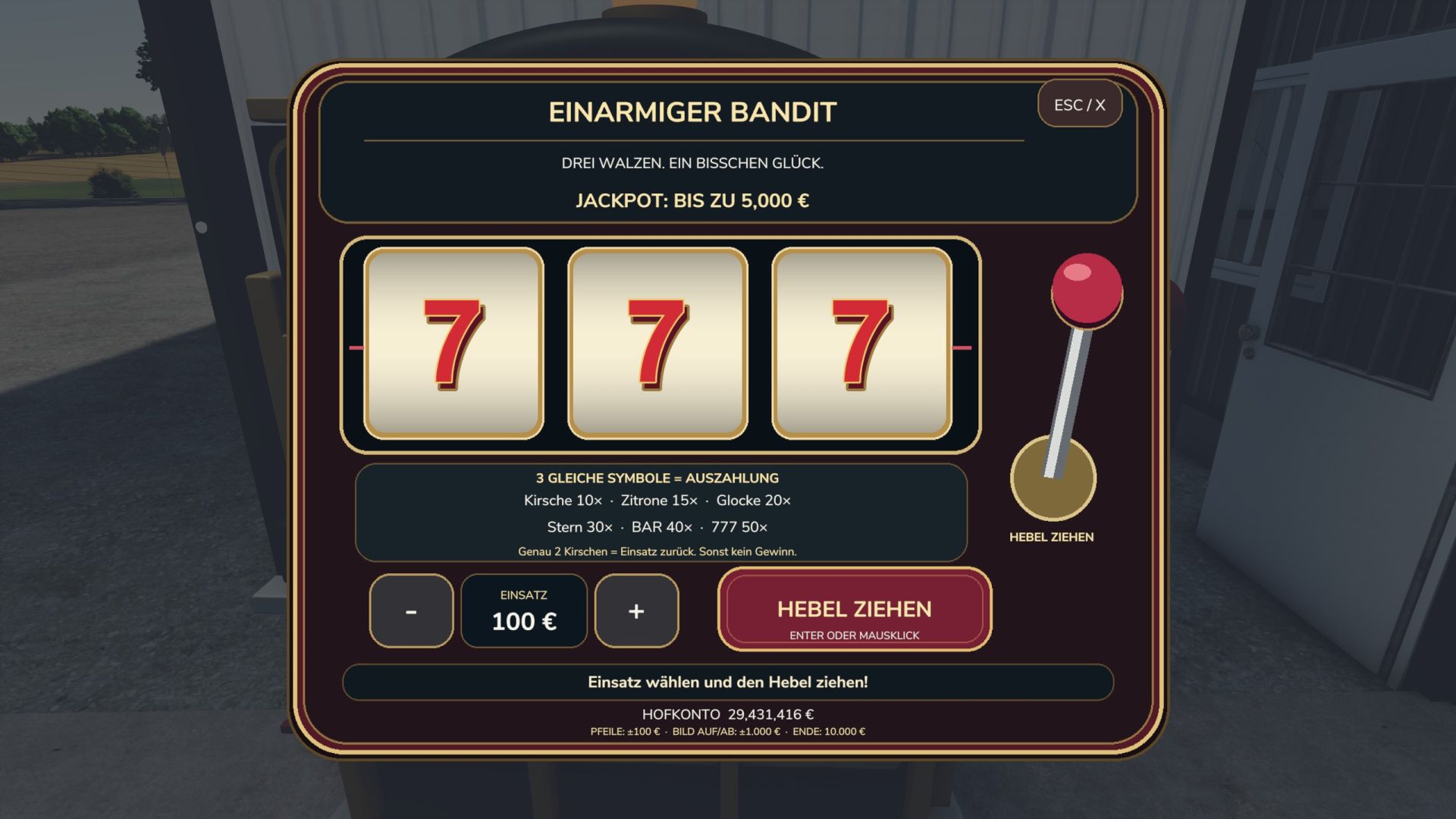 One-armed bandit (slot machine)