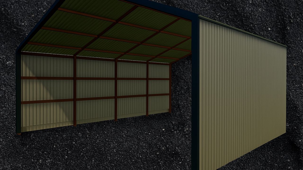Hangar ouvert à ouverture traversante
