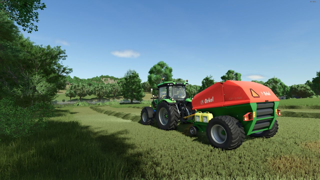 Orkel GP1260, New Holland Roll Baler 125 e Case IH RB 544
