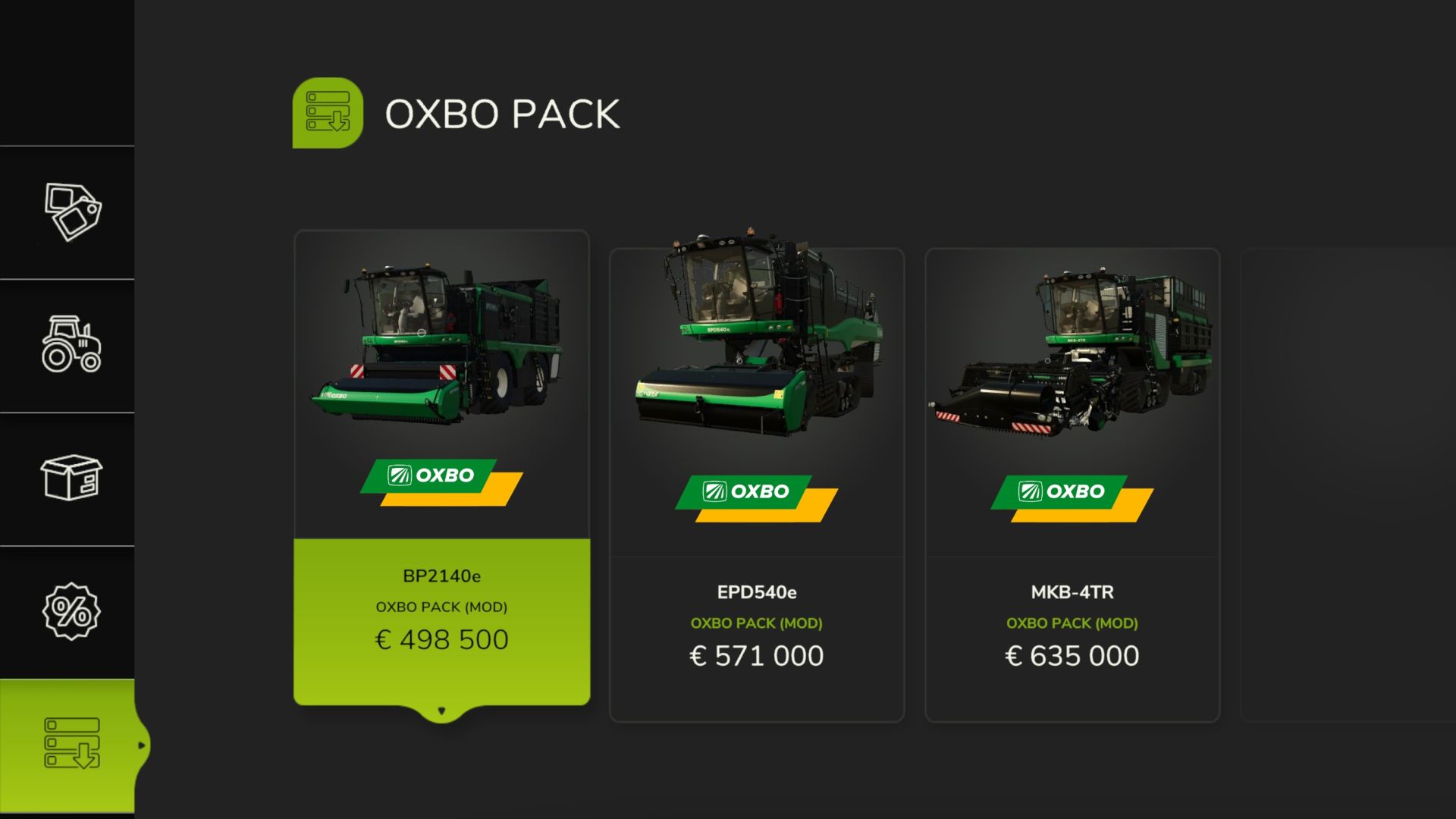Pacchetto OXBO (colori)
