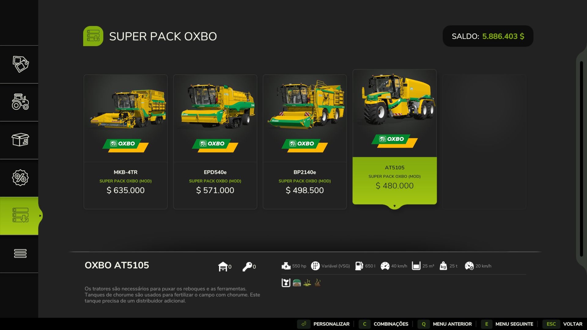 Oxbo Pack Edit